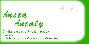 anita antaly business card